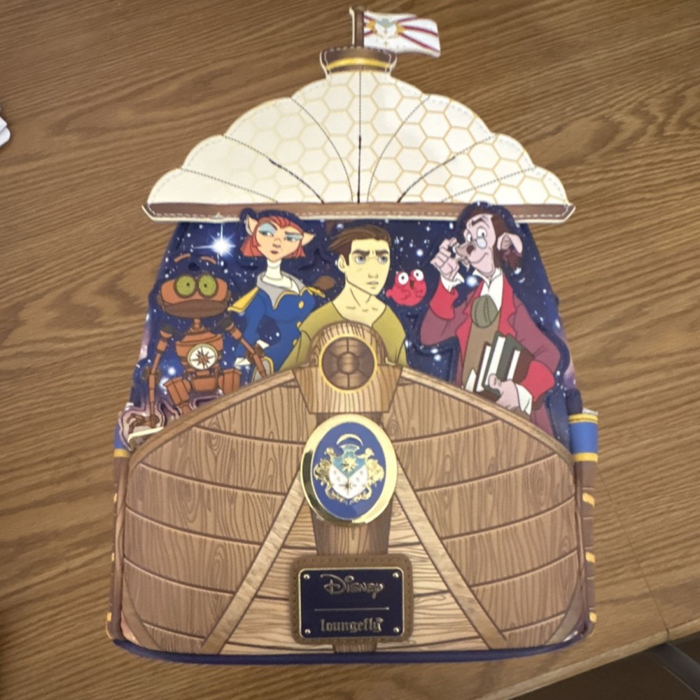Loungefly Disney Treasure Planet Mini Backpack - Blue Brown Beige
