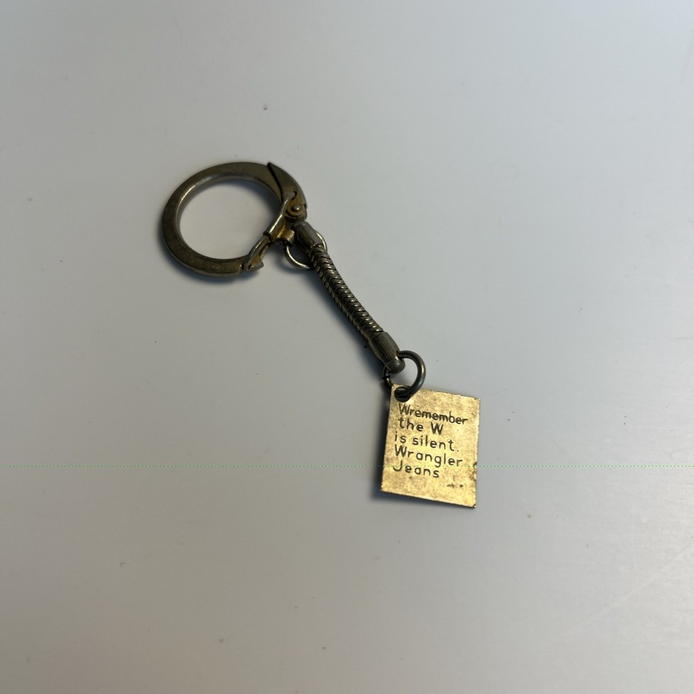 Vintage Wrangler Jeans Advertising Keychain Brass Tag