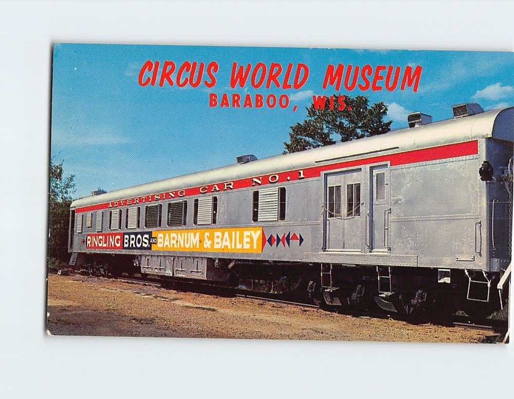Postcard Ringling Brothers Advertising Car #1 Circus World Museum Baraboo WI USA