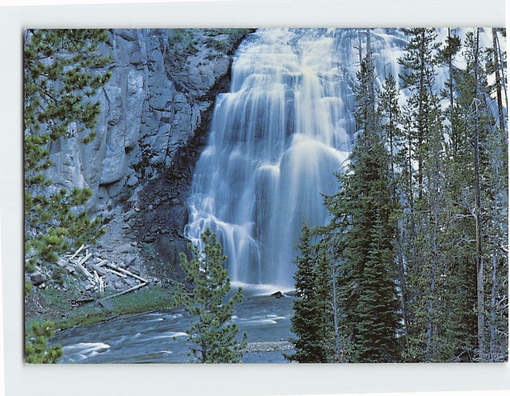 Postcard Gibbon Falls Yellowstone National Park Wyoming USA