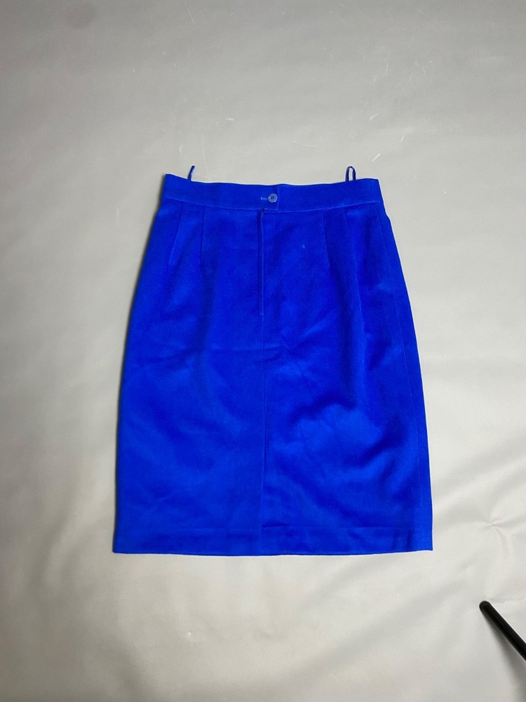 ESCADA by Margaretha Ley Cobalt Blue Wool Blend Skirt Women’s Sz 40 Germany Made