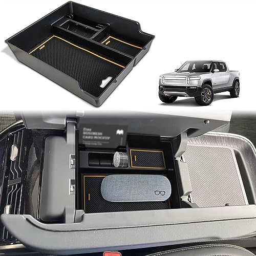 Center console organizer tray compatible with Rivian R1T/R1S 2022-2026 Yellow