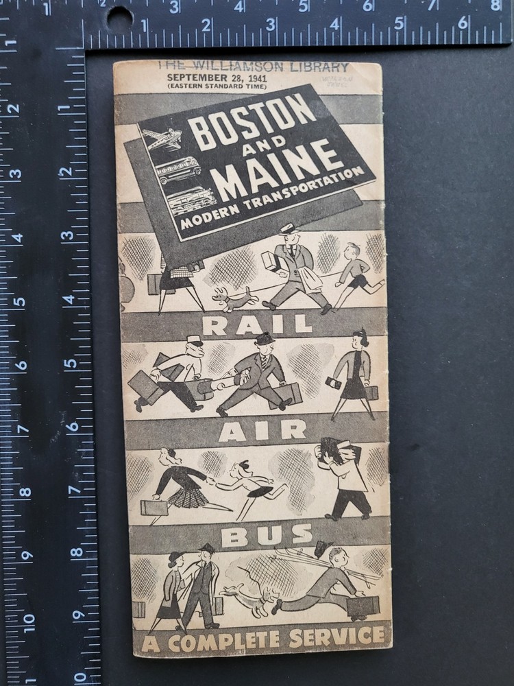 Boston Maine Railroad Northeast Airlines 1941 Rail Air Bus timetable pre War