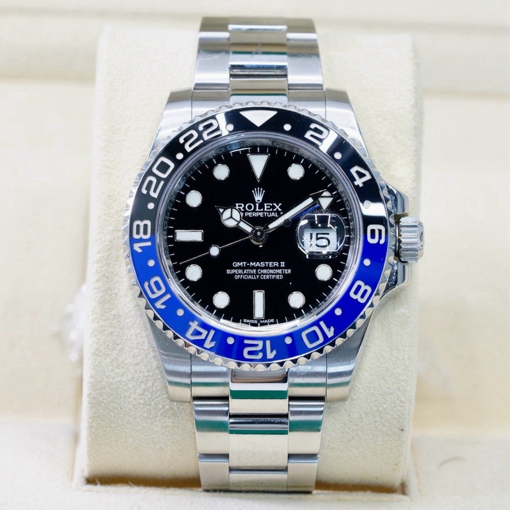 Rolex GMT-Master II 116710BLNR Silver Oyster Bracelet with Blue and Black Bezel