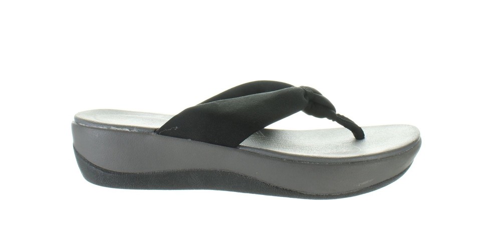 Clarks Womens Arla Glison Black Flip Flops Size 7 Comfort Sandals