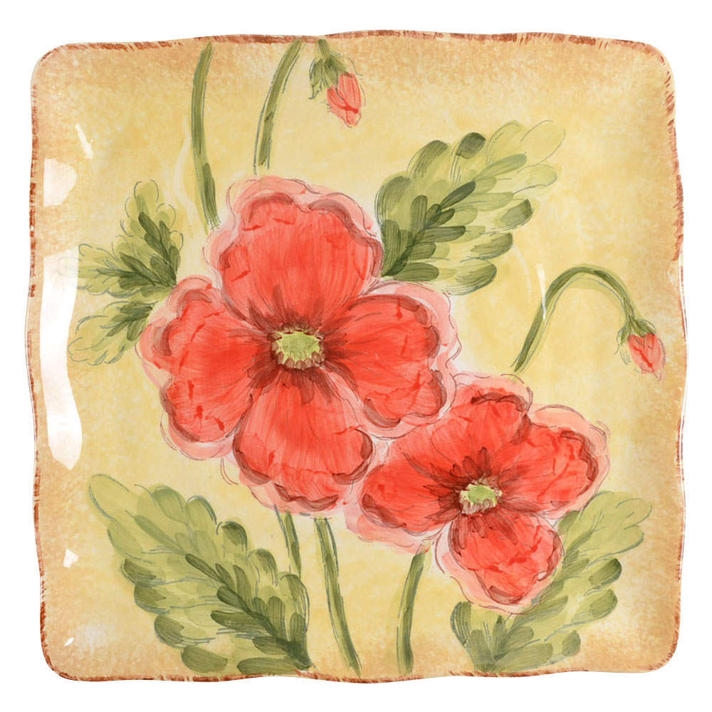 Maxcera Corp Poppies Square Salad Plate 9097334