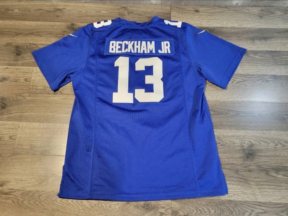 New York Giants Jersey Youth Medium 10/12 #13 Odell Beckham Jr Nike On Field