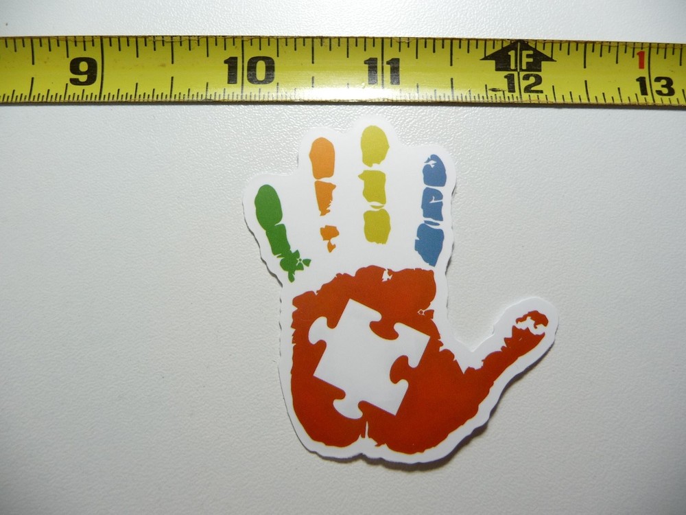 Autism Awareness High Five Hand Puzzle Piece Support Decal Sticker