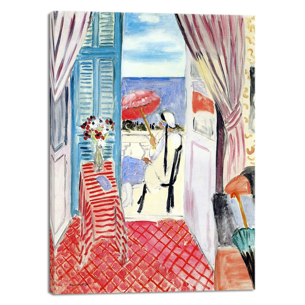 Henri Matisse Canvas Art Woman with Red Umbrella Abstract Colorful Print-image