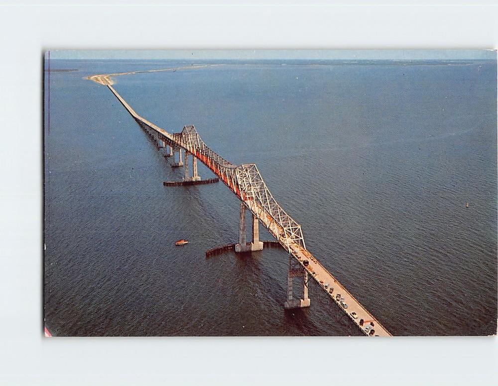 Postcard Aerial View Sunshine Skyway Saint St. Petersburg Florida USA America
