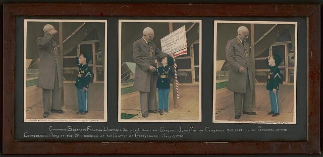 Gettysburg PA 1938 Benjamin Diseroad John Milton Claypool Reunion Salute