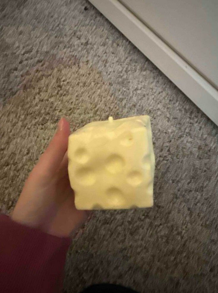 jumbo Cheese Cube Stress Ball Big Cheese Shapeable Squeeze Ball Nonbounce Fidget