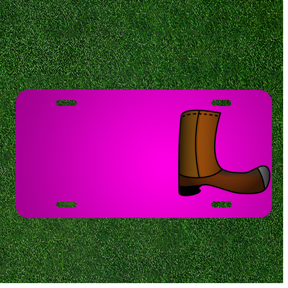 Create Your Own Custom Car License Plate Featuring Names on Boots Footwear Shoe Design