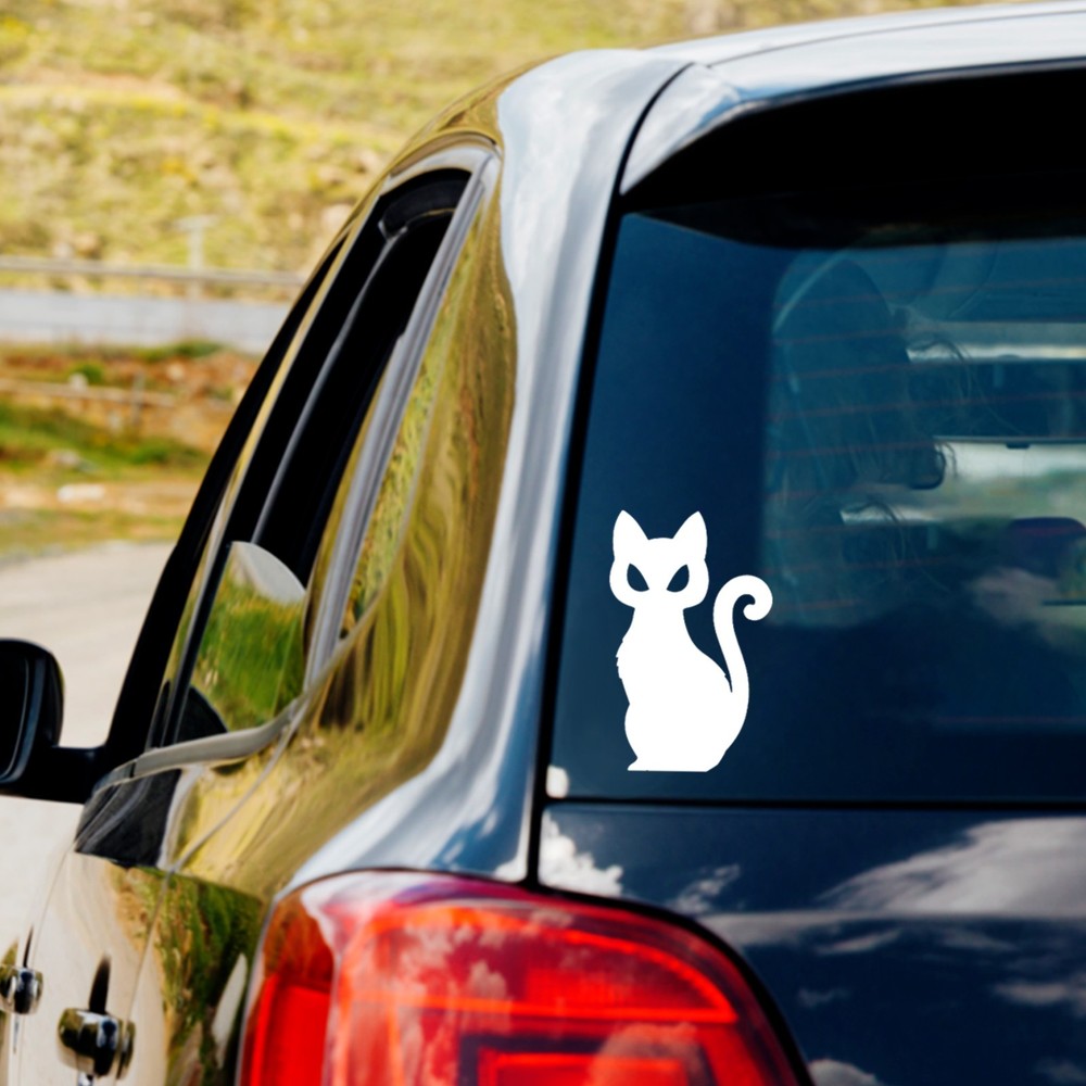 Spooky Cat Vinyl Decal Sticker Car Truck Window Laptop Halloween Scary