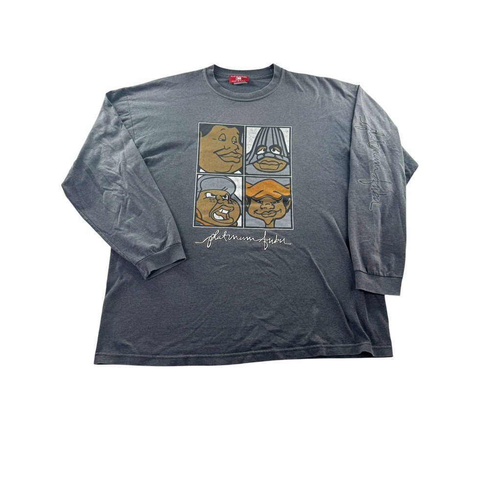 FUBU Platinum Junkyard Gang XXL Long Sleeve Graphic Shirt Y2K Fat Albert Cartoon