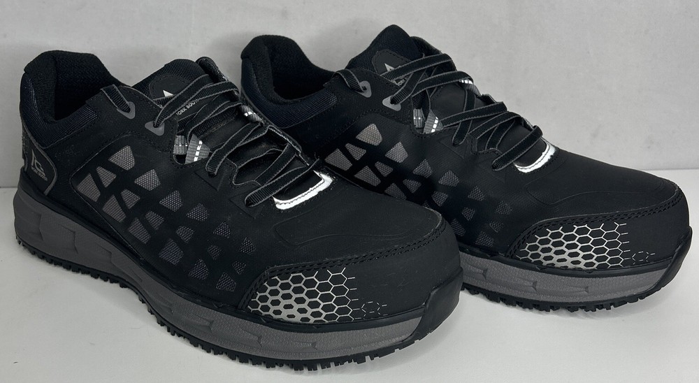 Ace Men's Black Gray Phantom Alloy Safety Toe Slip Resistant Work Shoes Size 13-image