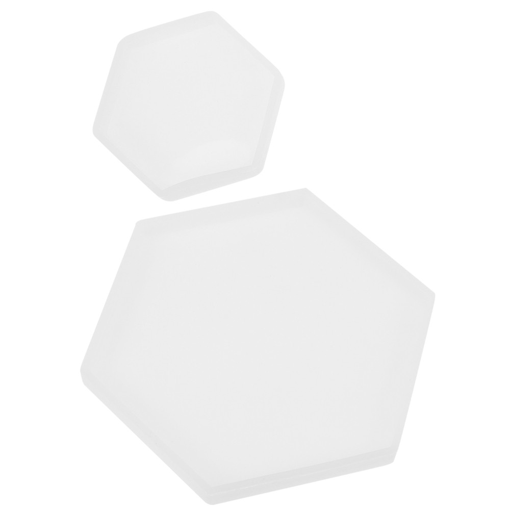 2 Pcs Hexagonal Silicone Molds for Resin Epoxy Coasters DIY Craft