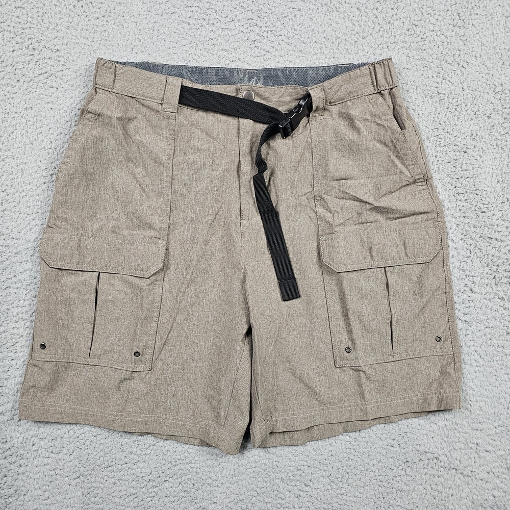 Croft And Barrow Shorts Mens 36 Brown Cargo Belted Hiking Fishing Outdoors 8