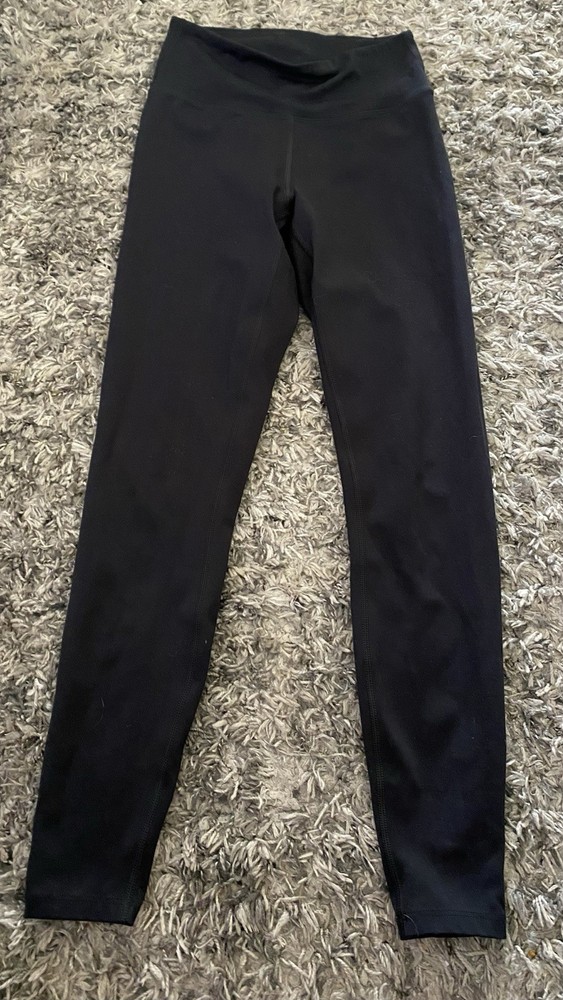 Black Ankle Leggings Women Regular Solid Stretch Logo High Rise