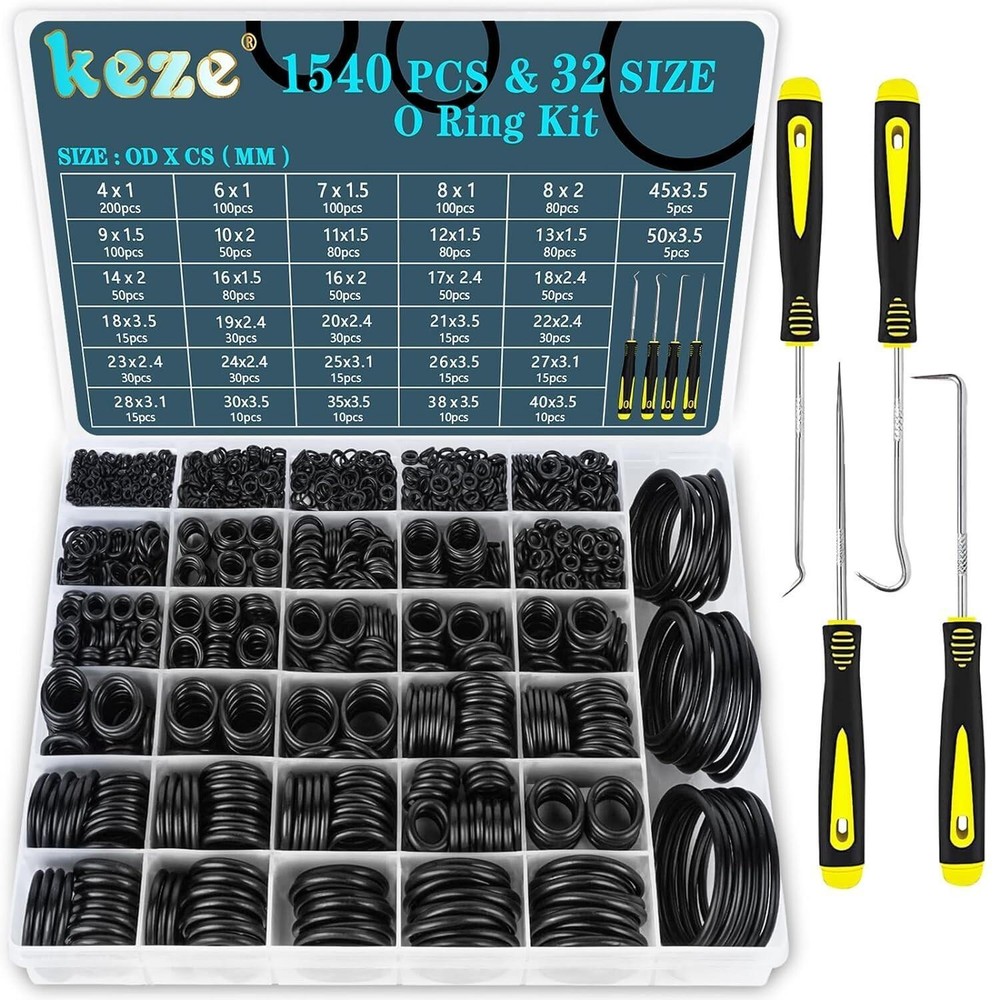 High-Temperature Resistant Rubber O-Ring Assortment Kit for Precision Repairs