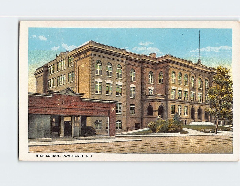 Postcard High School Pawtucket Rhode Island USA
