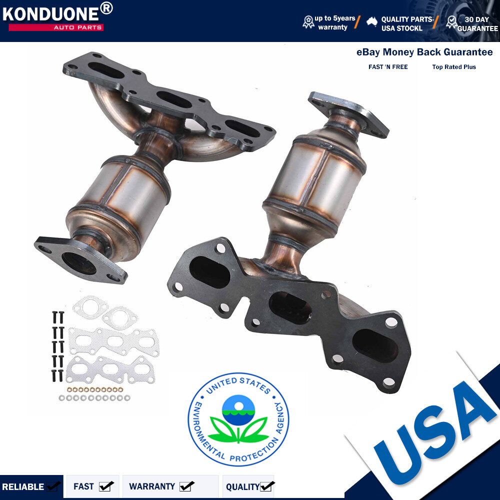 2pc High-Flow Catalytic Converters for 2006-2010 Kia Sedona & 2006-2007 Hyundai Sonata 3.8L V6