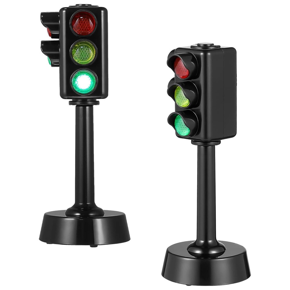 Traffic Light Toy for Kids, 2Pcs Mini Traffic Light Traffic Signal Light Lamp