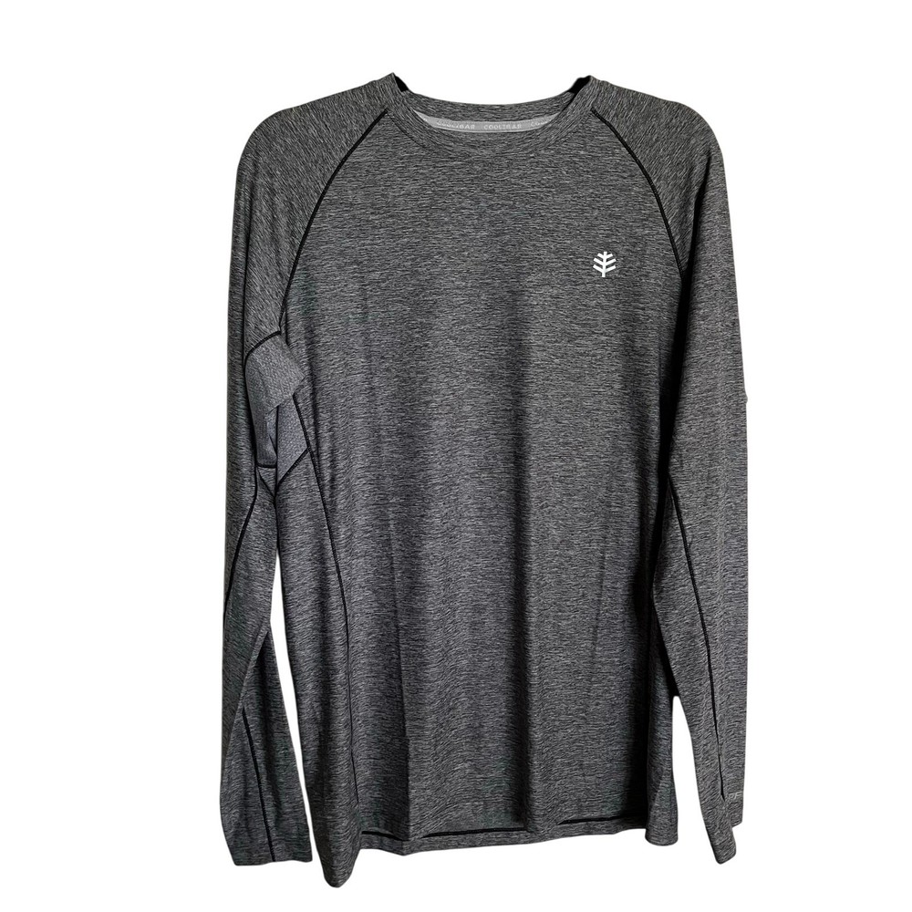 Coolibar Shirt Mens Agility Peformance T-Shirt Long Sleeve Tee Gray  UPF 50+ MED