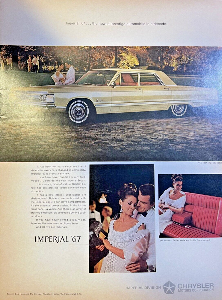 Vintage Magazine Advertisement 1967 Chrysler Imperial