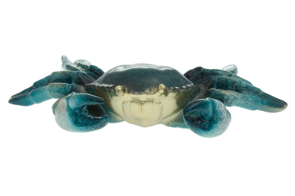 Blue Crab Resin Figurine (Small) - Coastal Nautical Beach Ocean Sea Decoration