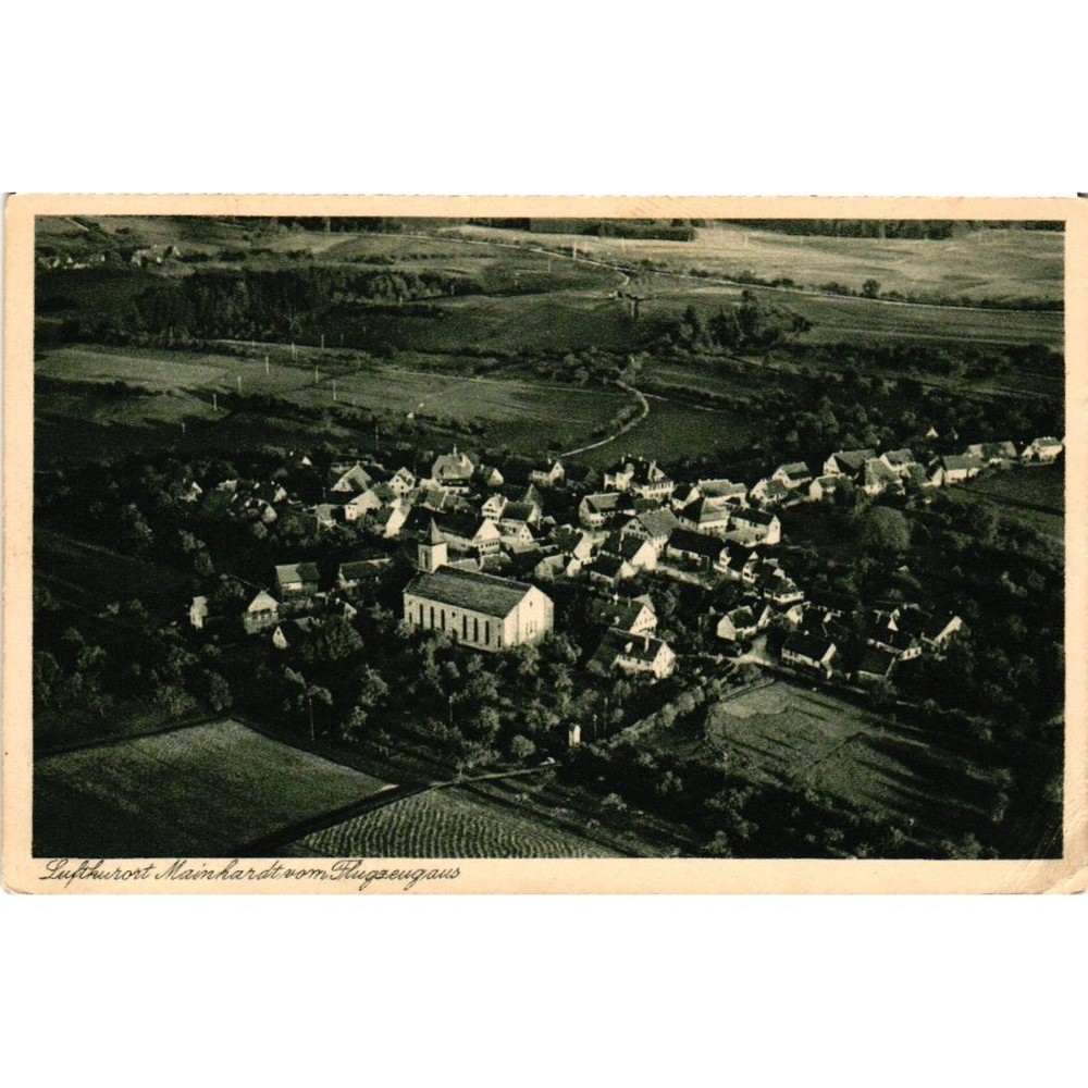 Vintage Mainhardt Germany Aerial View RPPC Postcard Luftkurort Luftbild Strahle