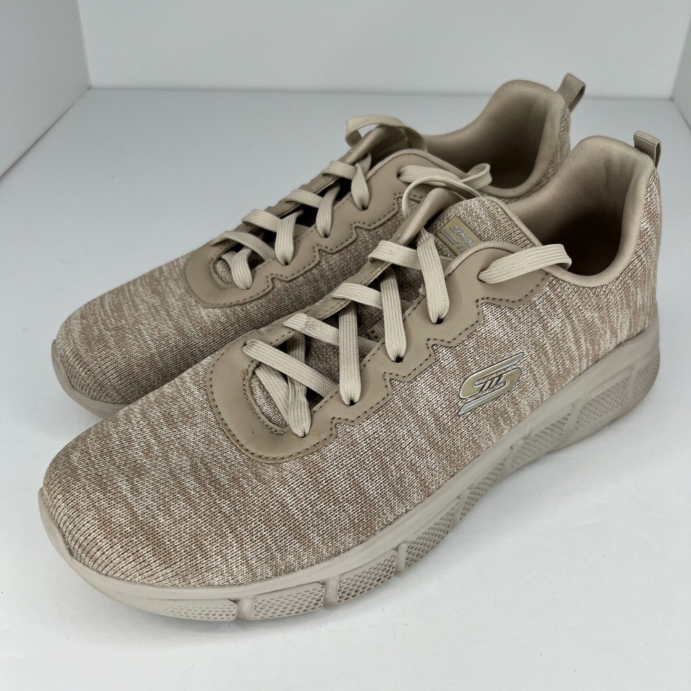 Skechers Womens 117350 Taupe Bobs Flex Encore Move Low Top Size 11 Sneakers