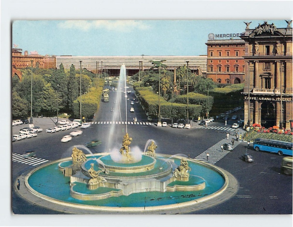 Postcard Piazza della Repubblica Rome Italy