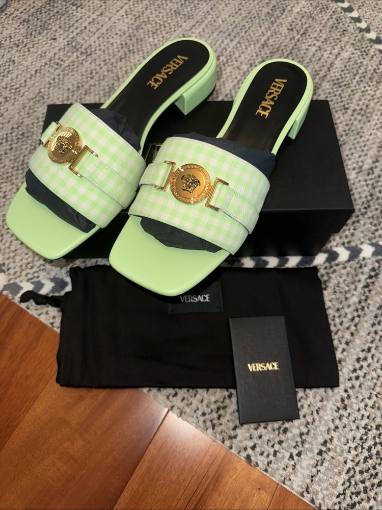 BNWT Versace La Medusa Women’s Flats Mint White Size 40 US 10 $900
