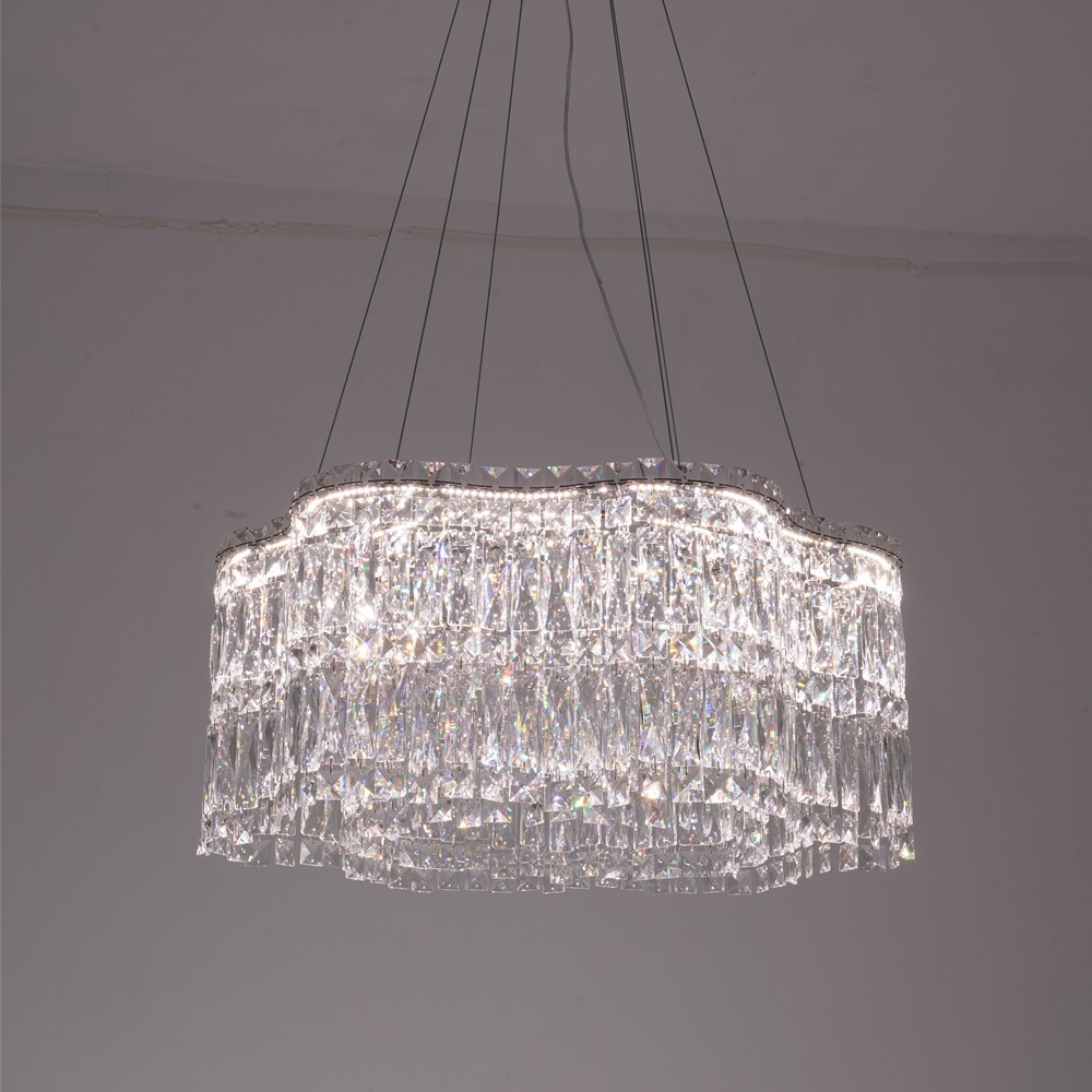 Modern 3-Color LED Light Crystal Chandelier 24