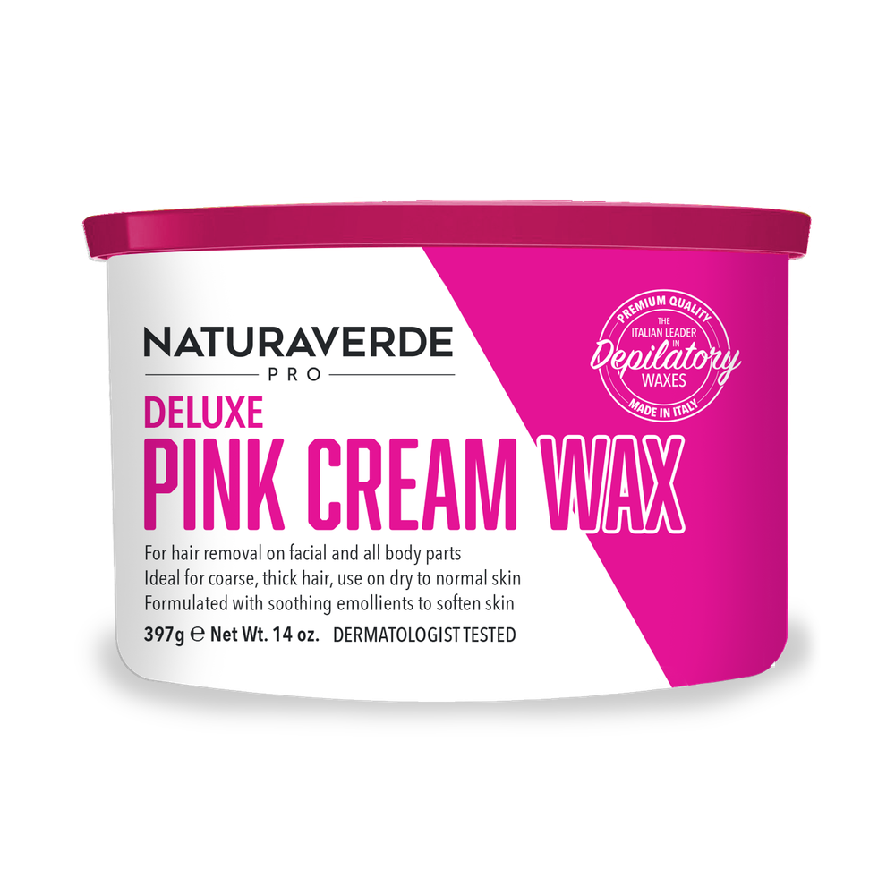 Natura Verde Pro DELUXE PINK CREAM Soft WAX 14 oz. Can