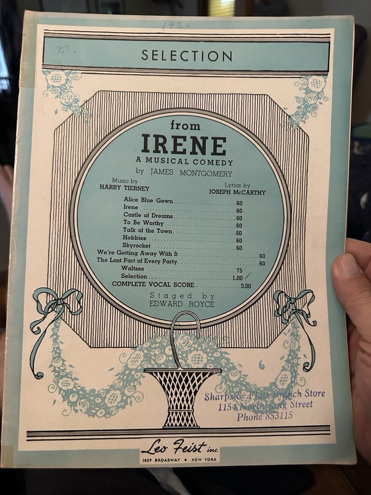 M  Stage Musical  Sheet Music from IRENE ‘Selection’
