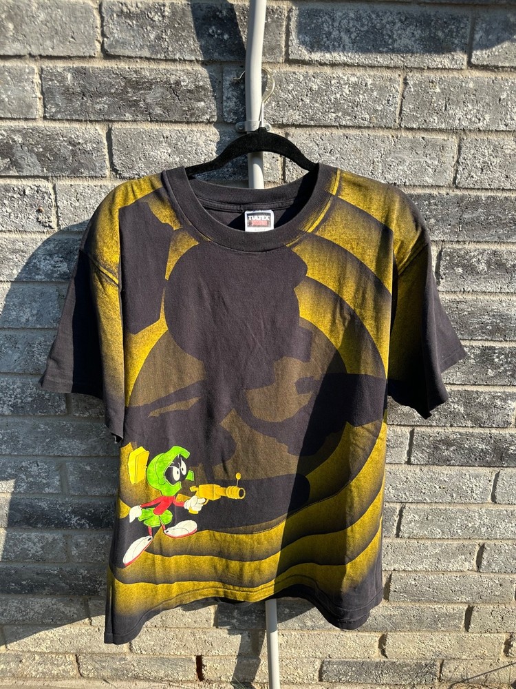 Vintage Marvin The Martian T Shirt AOP Shadow 90s 1992 Looney Tunes Size XL
