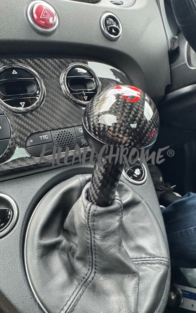For 500 Abarth Gear Knob Real Carbon Fibre Scorpion GENUINE GEAR SHIFT 595 695