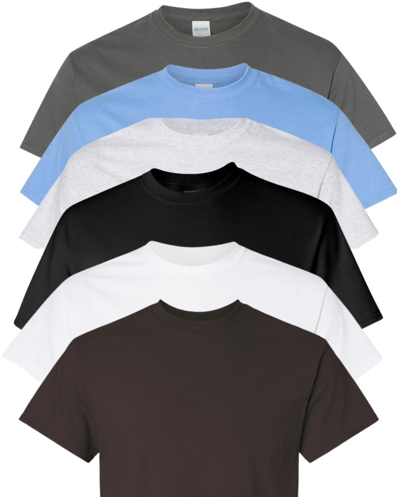Gildan Men's 5000 Heavy Cotton T-Shirt Multiple Colors & Sizes, Crew Neck