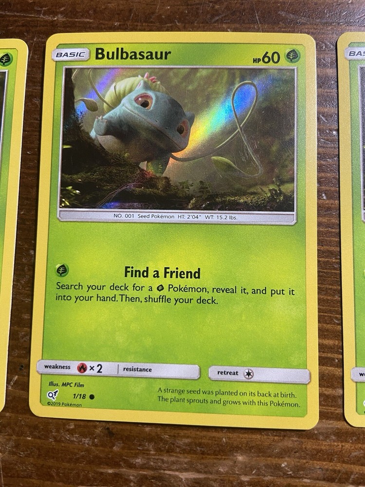 Pokemon tcg Detective Pikachu #1/18 Bulbasaur (Holo Common)