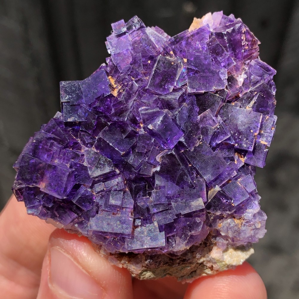 5cm Grape Purple Fluorite Crystal Cluster from Berbes Spain