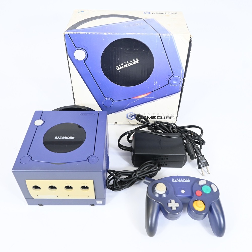 Nintendo GameCube Console DOL-001 Indigo Blue Boxed Controller Tested Working