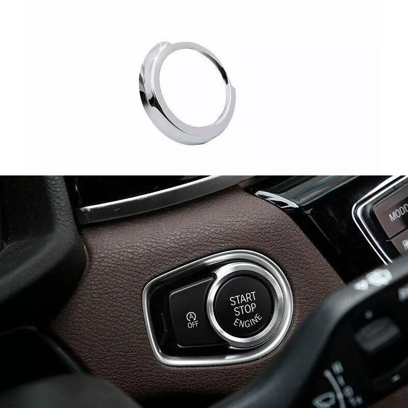 One-Click Startup Button Matte Silver For BMW 3 4 Series GT Cover Trim 2013-2019