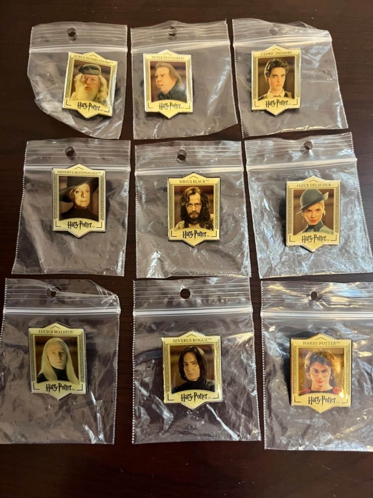Rare WB Harry Potter Activa S5 2005 Pin Set of 9 Snape McGonagall Promo
