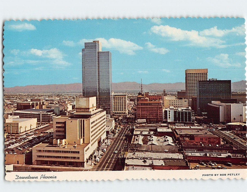 Postcard Aerial View Downtown Phoenix Arizona USA