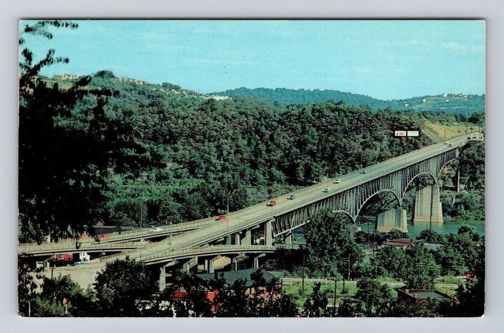 Kensington PA-Pennsylvania, New Kensington Tarentum Bridge, Vintage Postcard