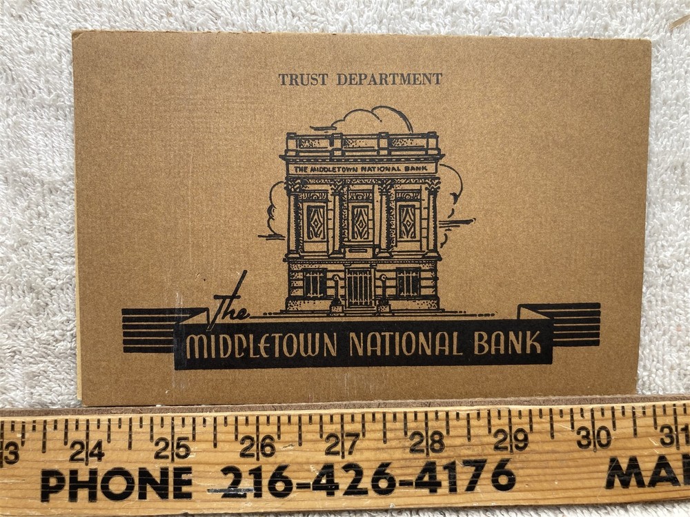 1945 Middletown CT National Bank Vintage Trust Department Info Folder