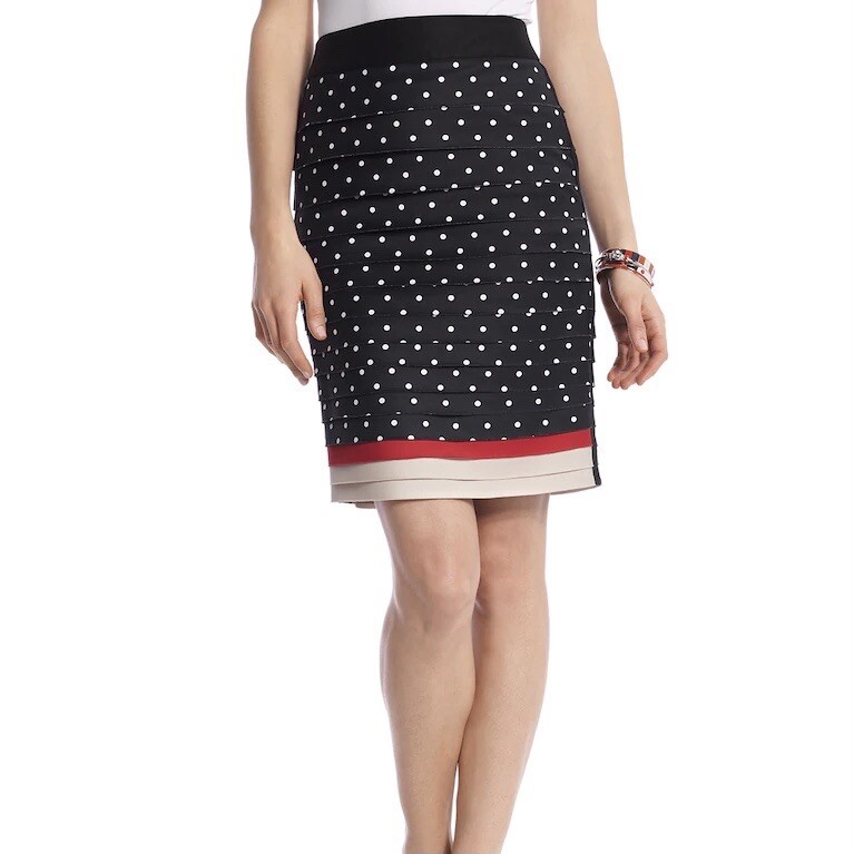 White House Black Market Polka Dot Woven Career Pencil Skirt Size 2 NWT