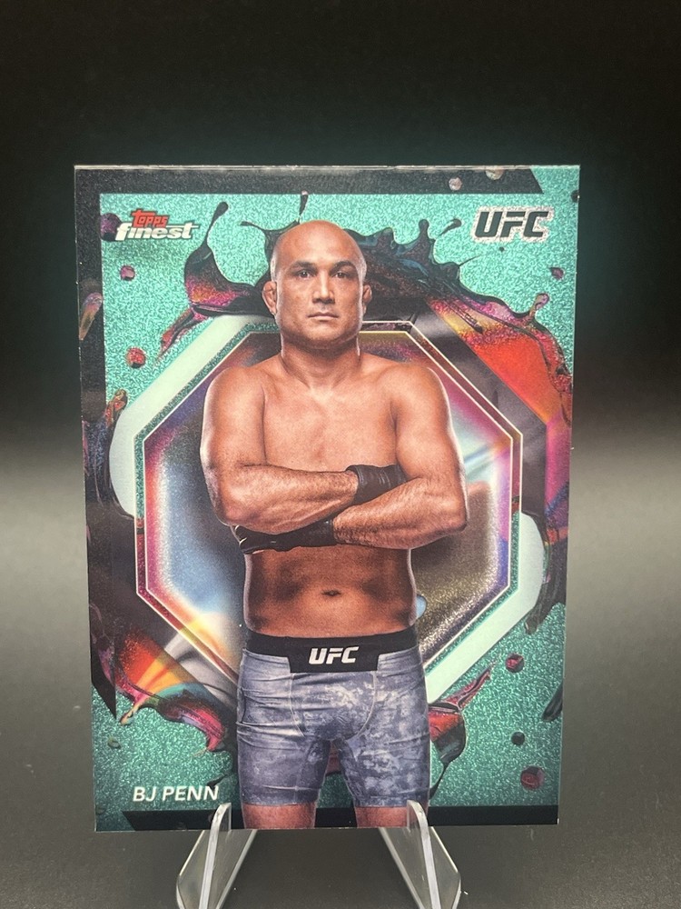 2024 Topps Finest UFC - Rare B.J. Penn #203 Aqua Glitter Refractor